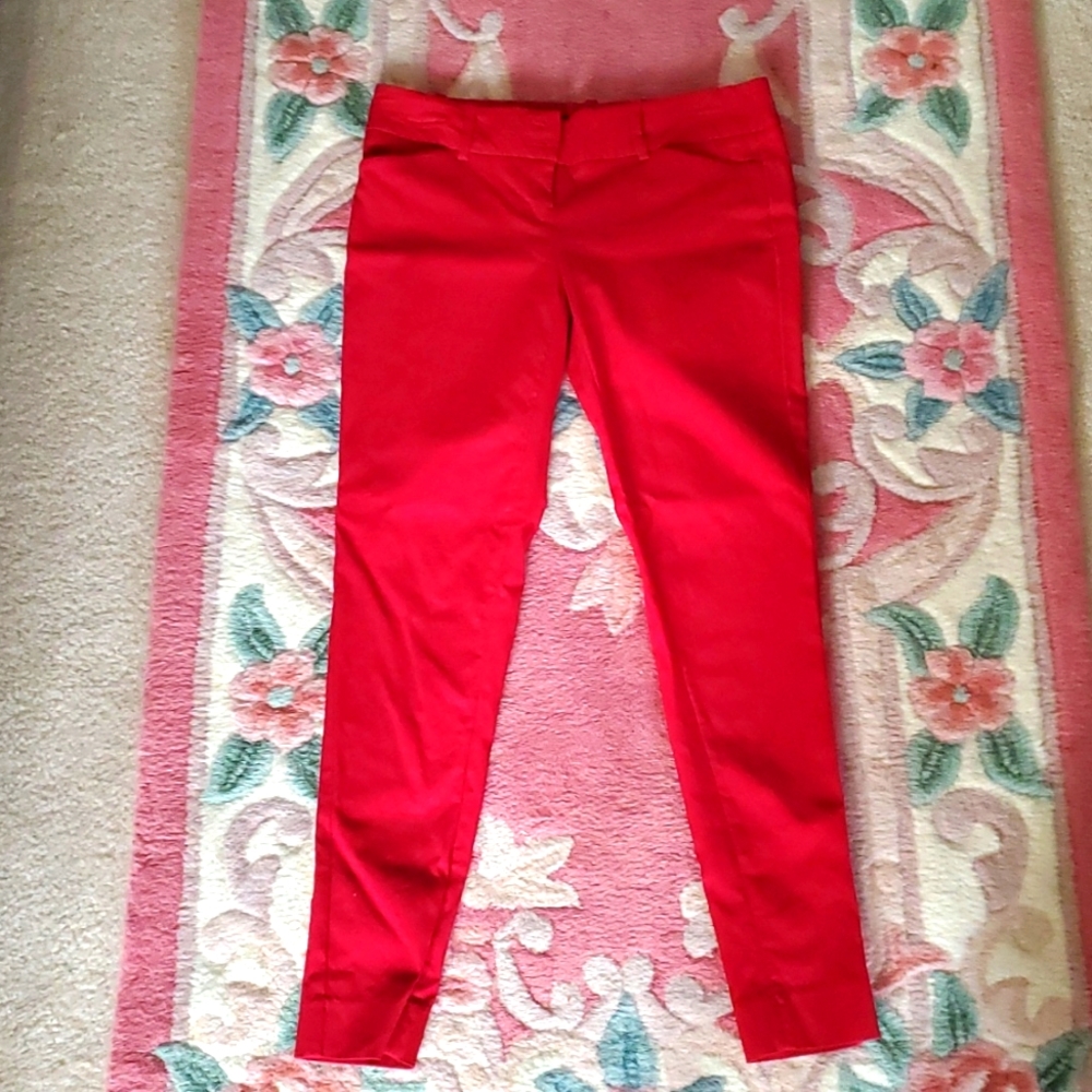 The Limited Size 0 Petite Red Stretch Skinny Pants